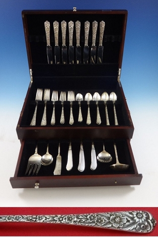 Radiant Rose by International Sterling Silver Flatware 8 Service Set 53 Pieces